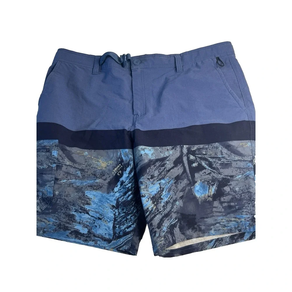 Realtree‎ Men Blue Camouflage Performance Hybrid Fishing Shorts XL Outdoor